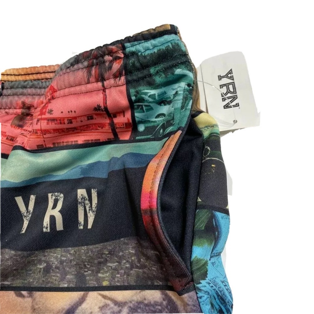 Yung Rich Nation Mens Shorts 2XL Rionegro Black Scenic Drawstring Elastic NWT - Picture 3 of 7